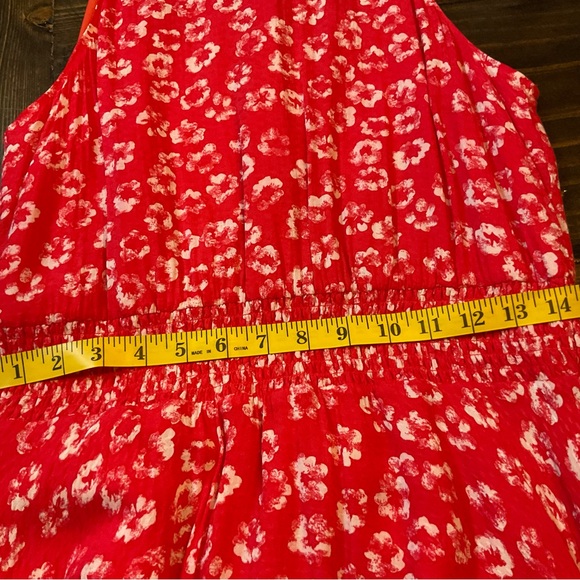 Sam Edelman Red Maxi Dress with Ruffled Neckline - Picture 6 of 9